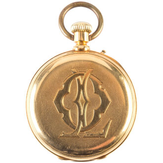 French 18K yellow gold open faced pocket watch Circa 1850