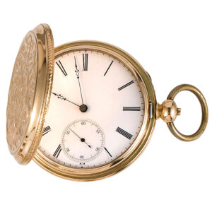 Swiss 18K yellow gold full hunter pocket watch Circa 1865