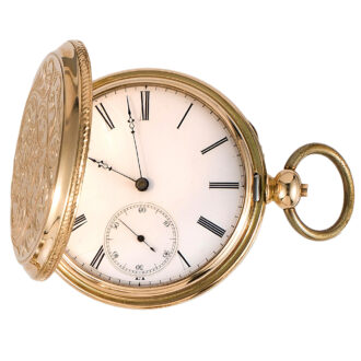 Swiss 18K yellow gold full hunter pocket watch Circa 1865