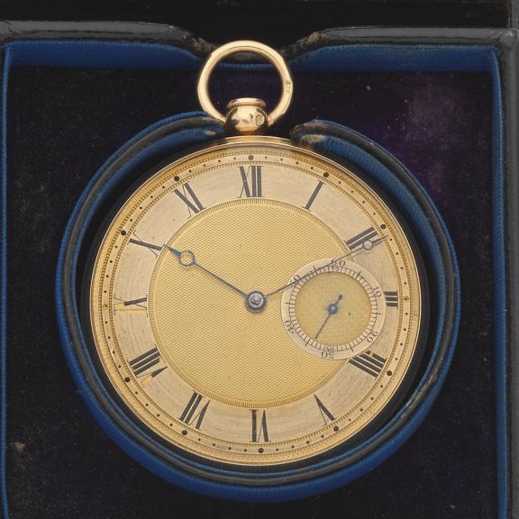 Fine English 18K gold quarter repeating cylinder watch Circa 1810