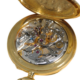 Swiss gold watch with chronograph and counter Circa 1930
