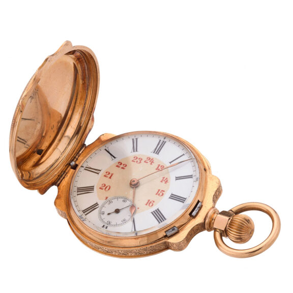 Swiss richly decorated gold lever pocket watch Circa 1900 Swiss richly decorated gold lever pocket watch Circa 1900