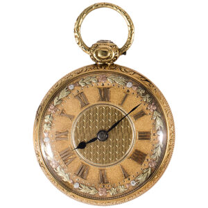 English 18K yellow gold open faced pocket watch Circa 1790