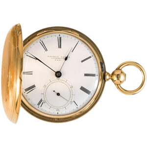 English 18K yellow gold full hunter pocket watch Circa 1850v