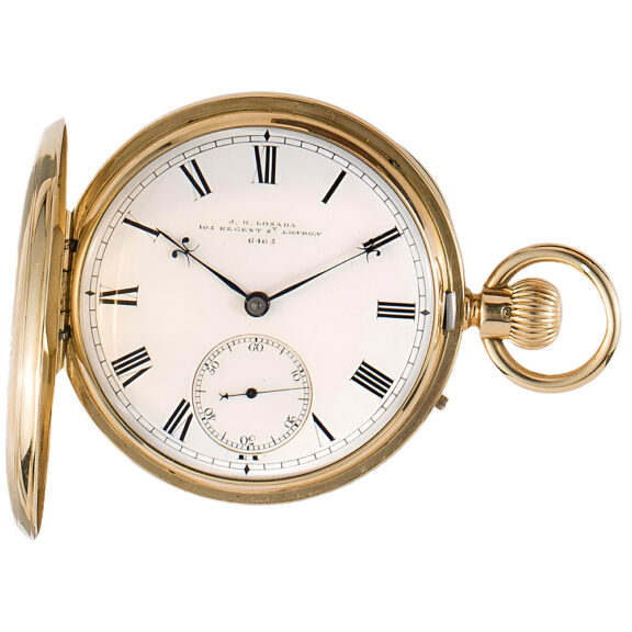Swiss 18K yellow gold full hunter pocket watch Circa 1880