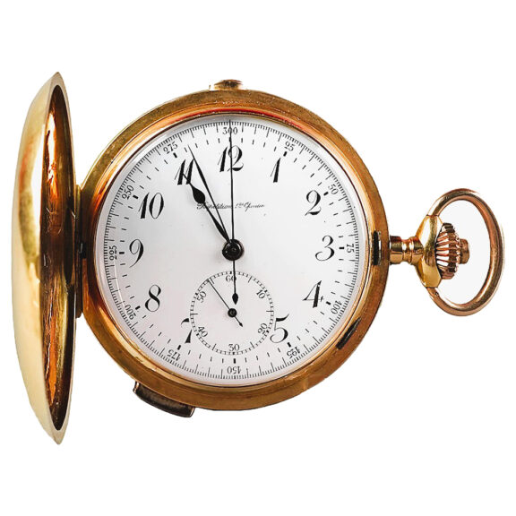 Swiss 18K gold minute repeating chronograph watch Circa 1900
