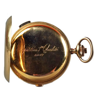 Swiss 18K gold minute repeating chronograph watch Circa 1900