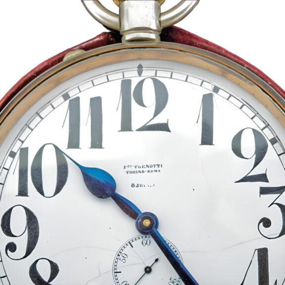 Large Italian silver open faced keyless clock watch Circa 1927 Large Italian silver open faced keyless clock watch Circa 1927