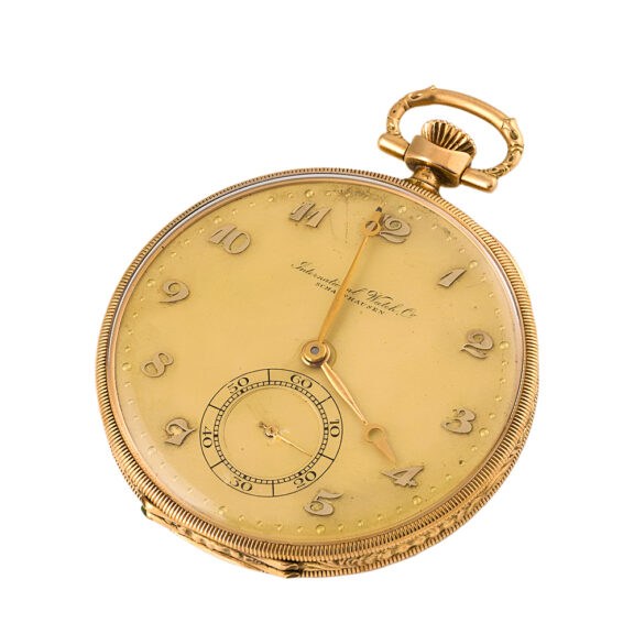 Swiss 14K yellow gold open faced pocket watch Circa 1920