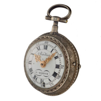 A Swiss verge watch in a silver and enamel case Circa 1760