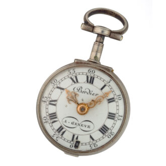 A Swiss verge watch in a silver and enamel case Circa 1760