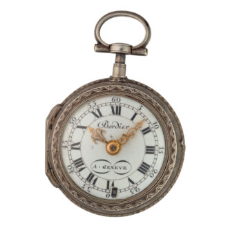 A Swiss verge watch in a silver and enamel case Circa 1760