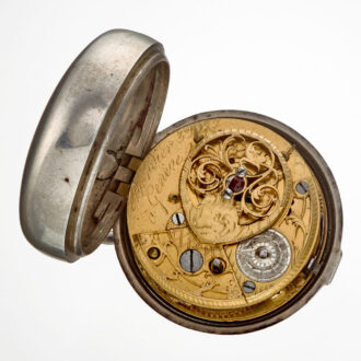 A Swiss verge watch in a silver and enamel case Circa 1760