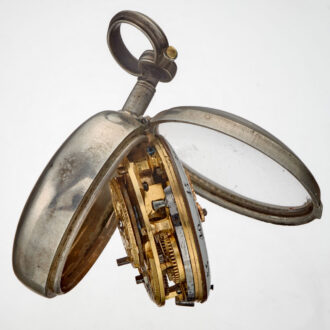 A Swiss verge watch in a silver and enamel case Circa 1760