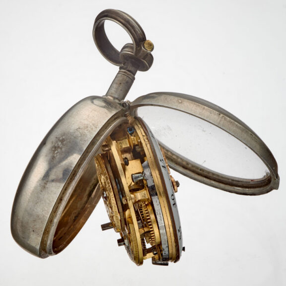 A Swiss verge watch in a silver and enamel case Circa 1760 A Swiss verge watch in a silver and enamel case Circa 1760