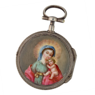 A Swiss verge watch in a silver and enamel case Circa 1760