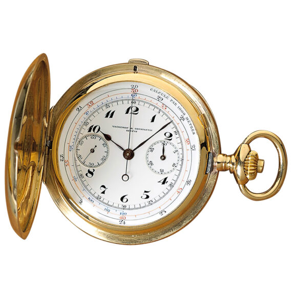 Swiss gold chronograph watch with tachy scale Circa 1920