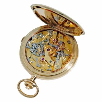 Swiss gold chronograph watch with tachy scale Circa 1920