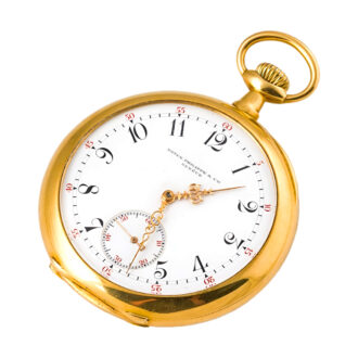 Swiss 18K yellow gold open faced pocket watch Circa 1910