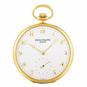 Swiss yellow gold open faced keyless lever watch Circa 2001