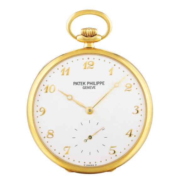 Swiss yellow gold open faced keyless lever watch Circa 2001