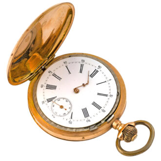 Swiss 14K yellow gold full hunter pocket watch Circa 1910