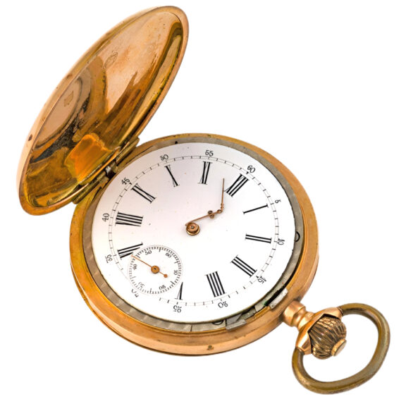Swiss 14K yellow gold full hunter pocket watch Circa 1910