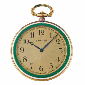 French gold and enamel open faced keyless watch Circa 1915