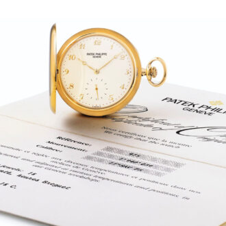 Swiss yellow gold hunting cased keyless watch Circa 1994