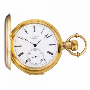 Danish gold hunting cased minute repeating watch Circa 1900