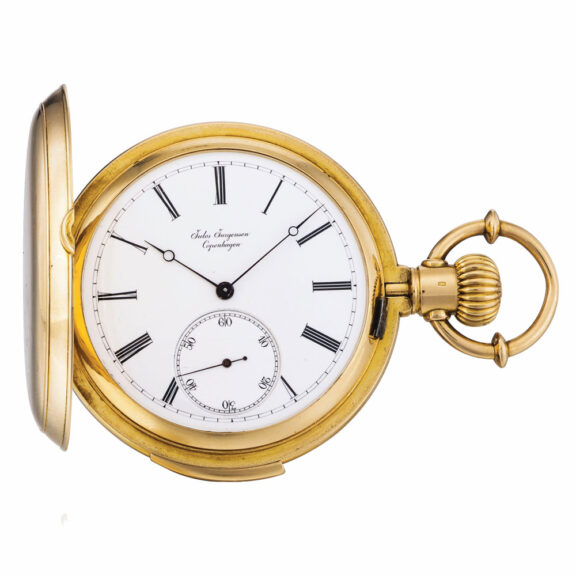 Danish gold hunting cased minute repeating watch Circa 1900