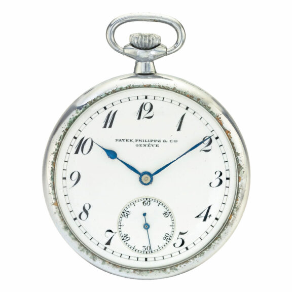Swiss stainless steel open faced lever watch Circa 1900 Swiss stainless steel open faced lever watch Circa 1900