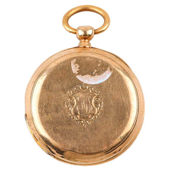 French 18K gold open faced pocket watch Late Circa 1890 French 18K gold open faced pocket watch Late Circa 1890