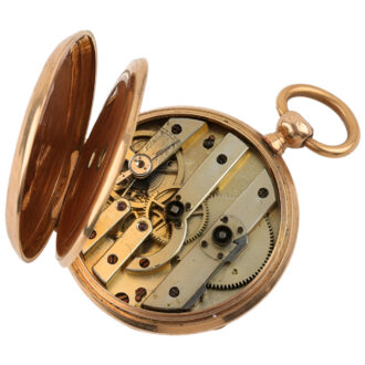 French 18K gold open faced pocket watch Late Circa 1890