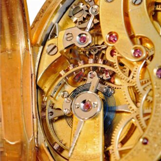 Swiss gold watch with jumping centre seconds Circa 1888