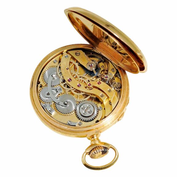 Swiss gold watch with jumping centre seconds Circa 1888 Swiss gold watch with jumping centre seconds Circa 1888