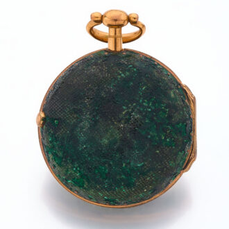 English verge watch in gilt shagreen pair cases Circa 1760