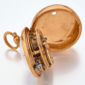 English verge watch in gilt shagreen pair cases Circa 1760