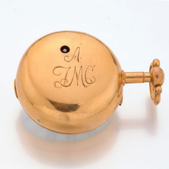 English verge watch in gilt shagreen pair cases Circa 1760 English verge watch in gilt shagreen pair cases Circa 1760