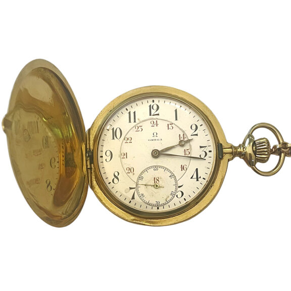 Swiss 18K yellow gold full hunter pocket watch Circa 1920 Swiss 18K yellow gold full hunter pocket watch Circa 1920