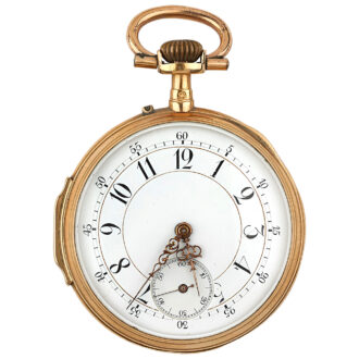 Swiss 18K yellow gold open faced pocket watch Circa 1900
