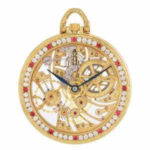 Swiss gold and diamond set skeletonised watch Circa 1980