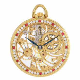 Swiss gold and diamond set skeletonised watch Circa 1980