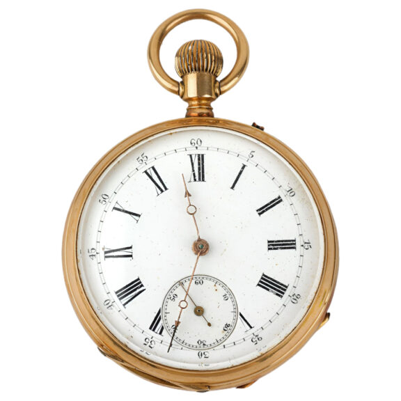 Swiss 18K yellow gold open faced pocket watch Circa 1900