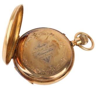 Swiss 18K yellow gold open faced pocket watch Circa 1900