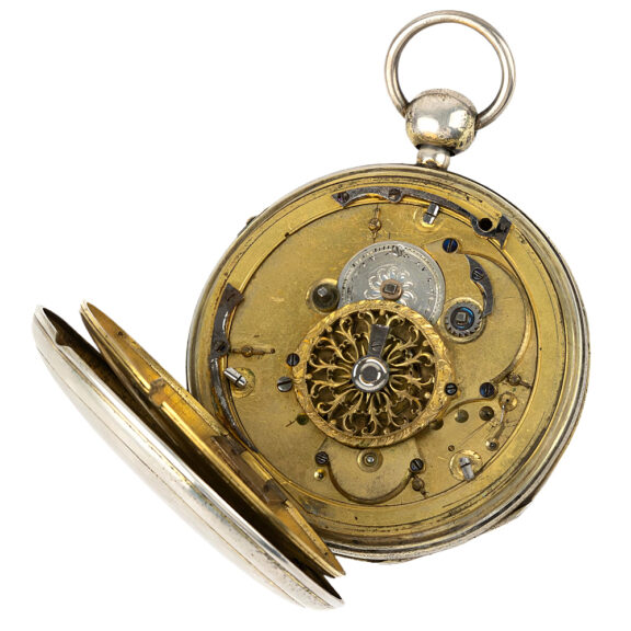 Swiss silver repeating automata pocket watch Circa 1890 Swiss silver repeating automata pocket watch Circa 1890