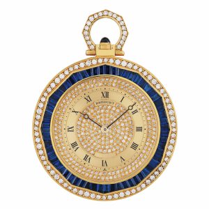 Swiss 18k gold diamond and sapphire set watch Circa 1980