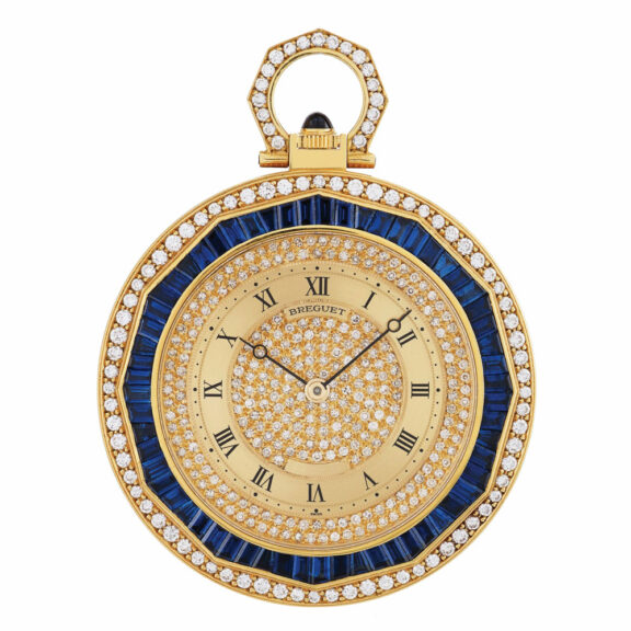 Swiss 18k gold diamond and sapphire set watch Circa 1980