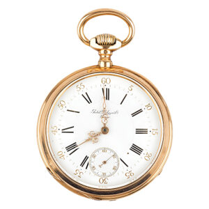 Swiss 18K yellow gold open faced pocket watch Circa 1900