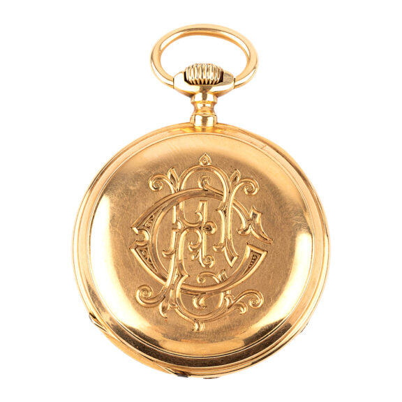 Swiss 18K yellow gold open faced pocket watch Circa 1900 Swiss 18K yellow gold open faced pocket watch Circa 1900